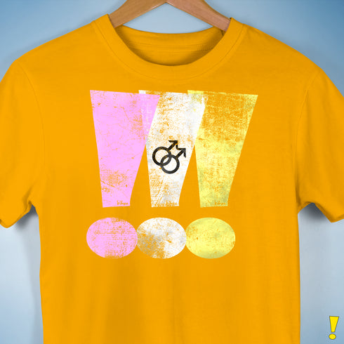 Twink Pride Grunge Exclamation Points Premium Unisex T-Shirt - Gold
